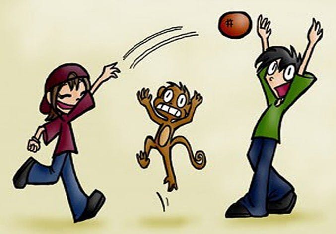 Monkey in the middle game image.